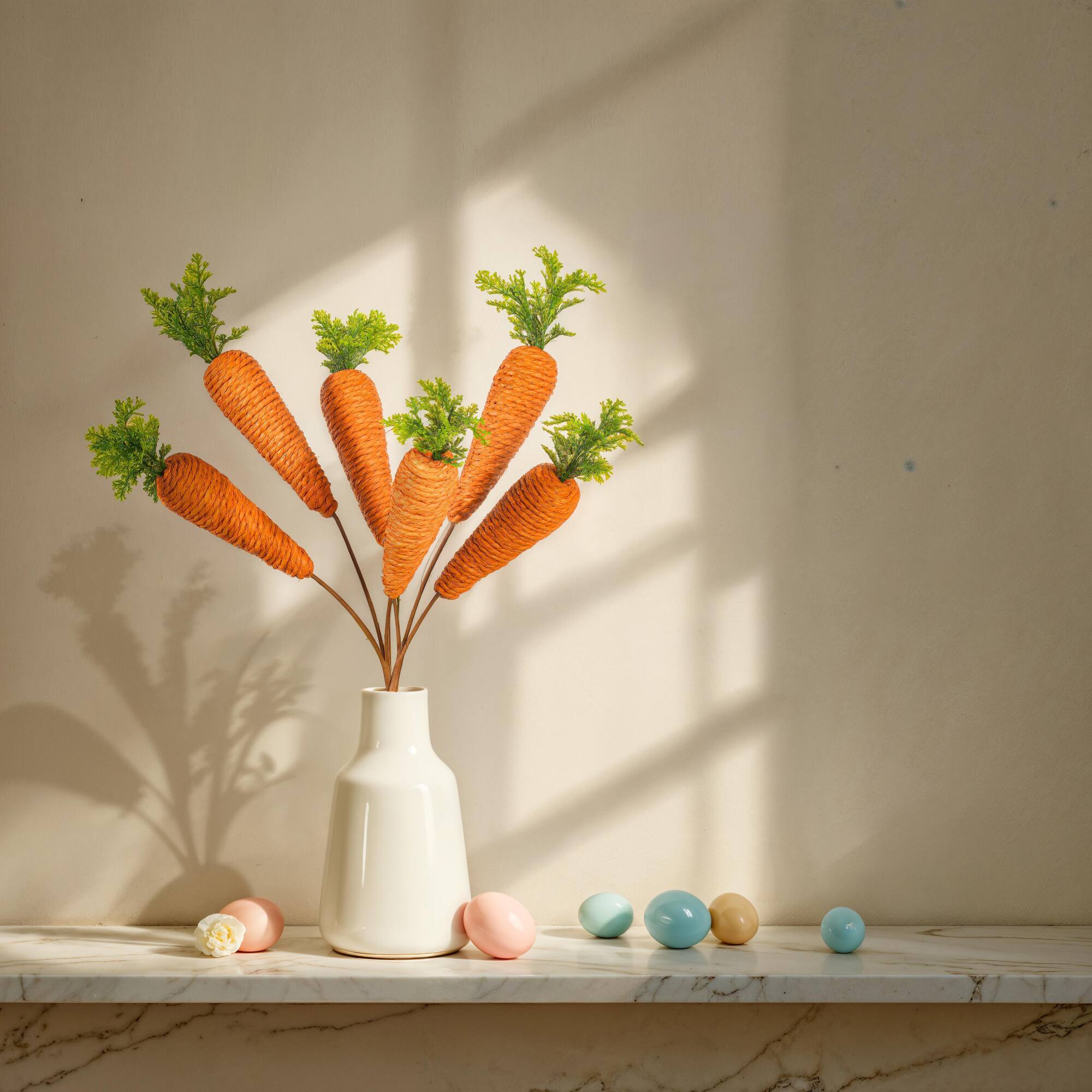 16" Orange Artificial Carrot Sprays, 2ct.